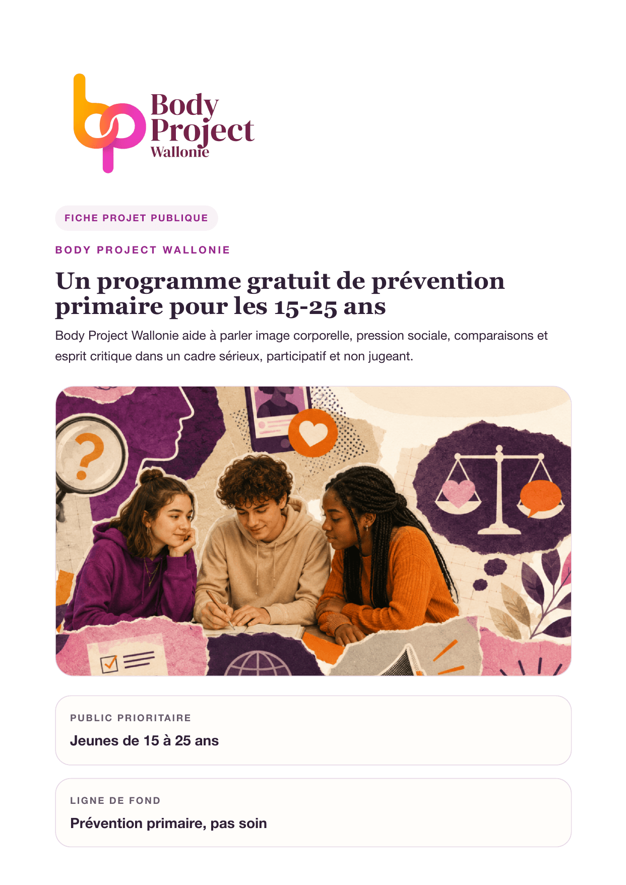 Preview van de projectfiche van 1 pagina